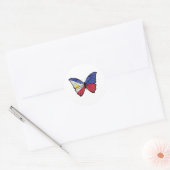 Sticker Rond Papillon Hypolimnas des Philippines (Enveloppe)
