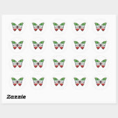 Sticker Rond Papillon hypolimnas d'Iran (Feuille)