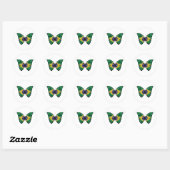 Sticker Rond Papillon Hypolimnas du Brésil (Feuille)