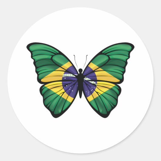Sticker Rond Papillon Hypolimnas du Brésil (Devant)