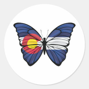 Sticker Rond Papillon Hypolimnas du Colorado