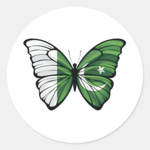 Sticker Rond Papillon Hypolimnas du Pakistan