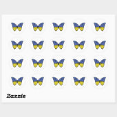 Sticker Rond Papillon Hypolimnas d'Ukraine (Feuille)