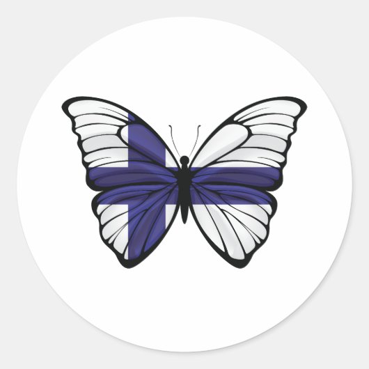 Sticker Rond Papillon Hypolimnas Finlande (Devant)