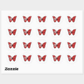 Sticker Rond Papillon hypolimnas tunisien (Feuille)