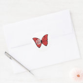 Sticker Rond Papillon hypolimnas tunisien (Enveloppe)