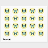 Sticker Rond Papillon illusima Jaune (Feuille)