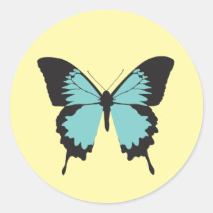 Sticker Rond Papillon illusima Jaune