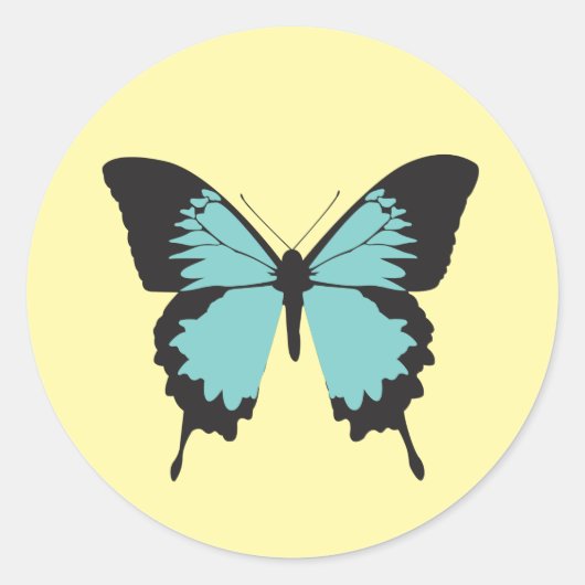 Sticker Rond Papillon illusima Jaune (Devant)