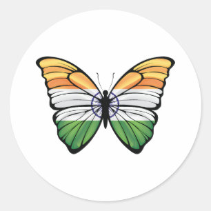 Sticker Rond Papillon indien Hypolimnas
