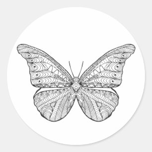 Sticker Rond Papillon inspiré
