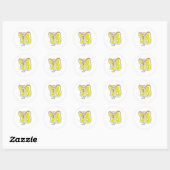 Sticker Rond Papillon jaune (Feuille)