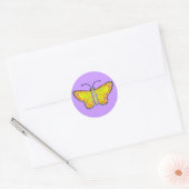 Sticker Rond Papillon jaune lumineux (Enveloppe)