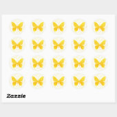 Sticker Rond Papillon (jaune-simple) (Feuille)