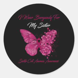 Sticker Rond Papillon Je Porte La Bourgogne Pour Ma Soeur Fauci