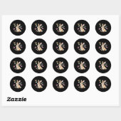 Sticker Rond Papillon lapin de Pâques mignon (Feuille)