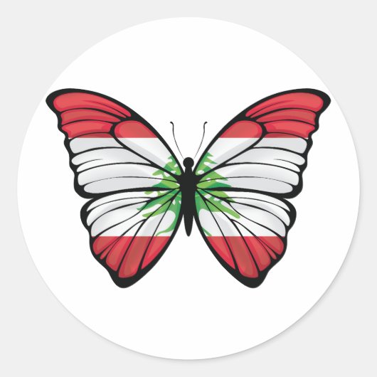 Sticker Rond Papillon Liban Hypolimnas (Devant)