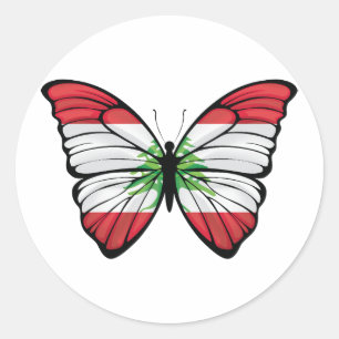 Sticker Rond Papillon Liban Hypolimnas