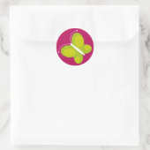 Sticker Rond Papillon [lime+ violet] (Sac)