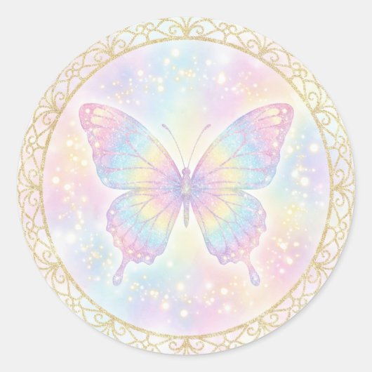 Sticker Rond Papillon Mémorial Cercle Doux (Devant)