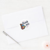 Sticker Rond Papillon Merci (Enveloppe)