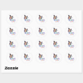 Sticker Rond Papillon Merci (Feuille)