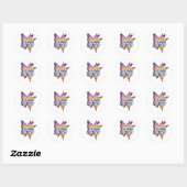 Sticker Rond Papillon Merci (Feuille)