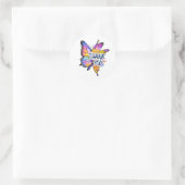 Sticker Rond Papillon Merci (Sac)