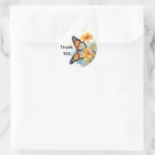 Sticker Rond Papillon Merci (Sac)