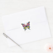 Sticker Rond Papillon Merci  (Enveloppe)