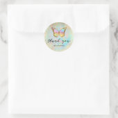 Sticker Rond papillon merci classique collant rond (Sac)