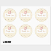 Sticker Rond Papillon Merci de Baby shower jaune (Feuille)