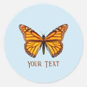 Sticker Rond Papillon Monarch Personnalisé