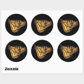 Sticker Rond Papillon monarque (Feuille)