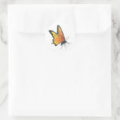Sticker Rond Papillon monarque en vol (Sac)
