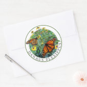 Sticker Rond Papillon monarque et Eyed noir Susan Rudbeckia (Enveloppe)