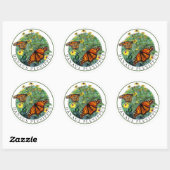 Sticker Rond Papillon monarque et Eyed noir Susan Rudbeckia (Feuille)