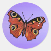 Sticker Rond Papillon Monarque Joli Vivid (Devant)