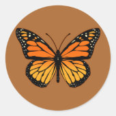 Sticker Rond Papillon Monarque original (Devant)