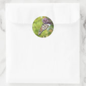 Sticker Rond Papillon Monarque sur papillon pourpre Bush (Sac)