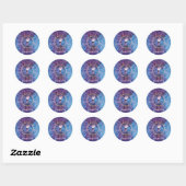 Sticker Rond Papillon morpho / Galaxie Mandala (Feuille)
