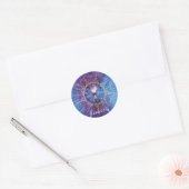 Sticker Rond Papillon morpho / Galaxie Mandala (Enveloppe)