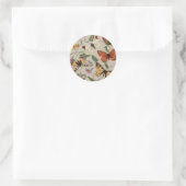 Sticker Rond Papillon Moth Nature Collection Dessin (Sac)