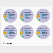 Sticker Rond Papillon Nametag (Feuille)