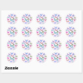 Sticker Rond Papillon, nature, printemps, rose, douche nuptiale (Feuille)