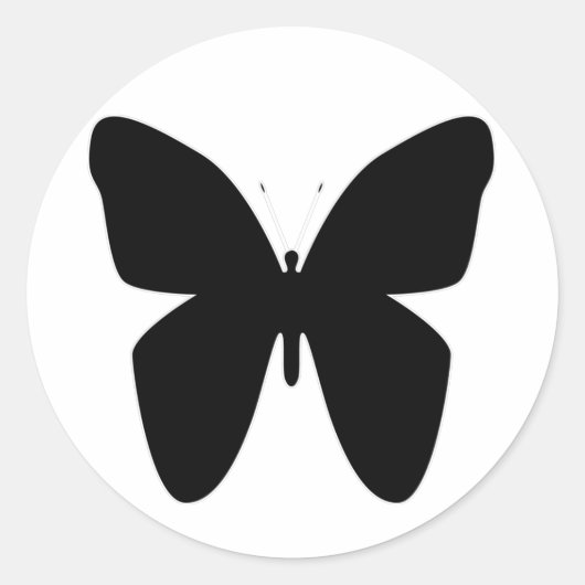 Sticker Rond Papillon noir (Devant)
