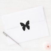 Sticker Rond Papillon noir (Enveloppe)