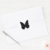 Sticker Rond Papillon noir et blanc (Enveloppe)