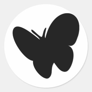 Sticker Rond papillon noir - papillons