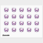 Sticker Rond Papillon Pailleté Violet - Anniversaire (Feuille)
